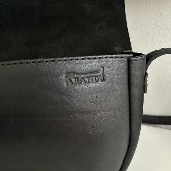 BLACK LEATHER SADDLE HORSE BIT SHOULDER/CROSSBODY BAG - Picture 6 of 7